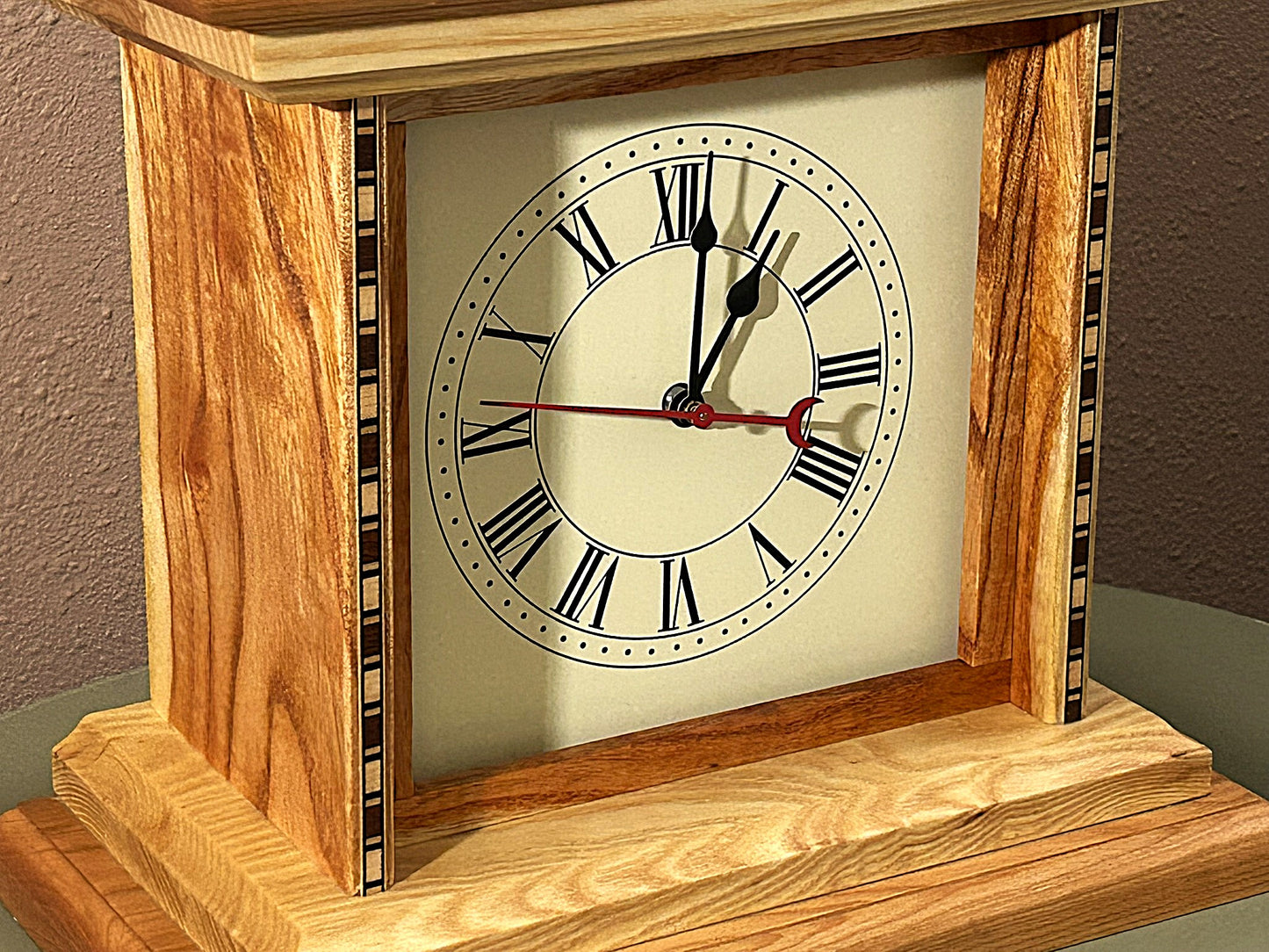 Walnut, Cherry & Locust Mantle Clock