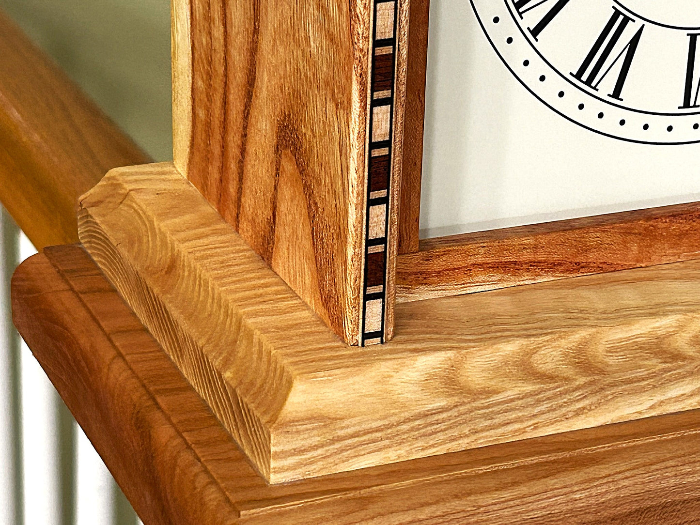 Walnut, Cherry & Locust Mantle Clock