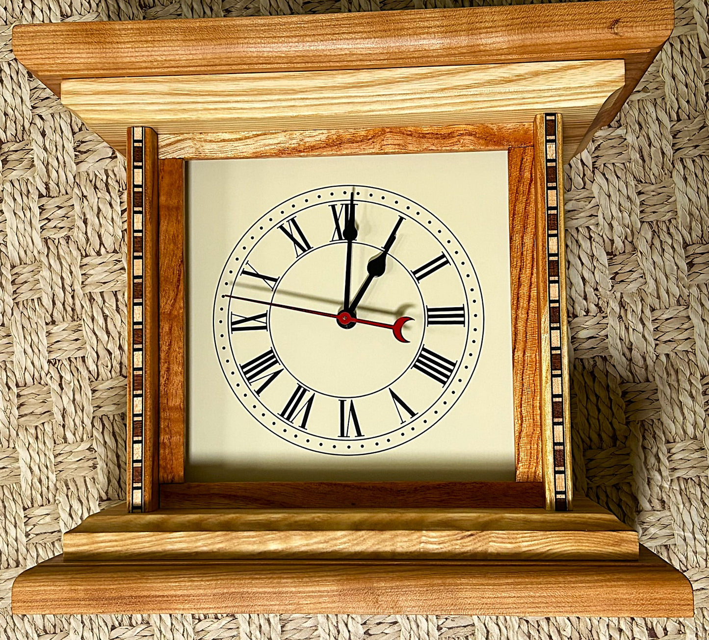 Walnut, Cherry & Locust Mantle Clock