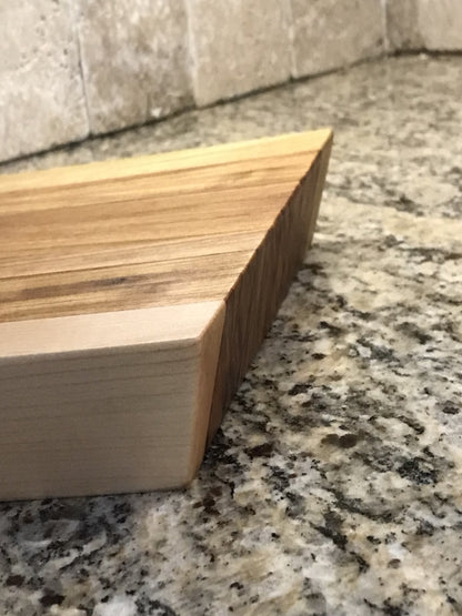 Canary Wood, Maple, and Teak Cutting Board