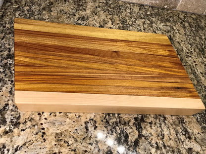 Canary Wood, Maple, and Teak Cutting Board