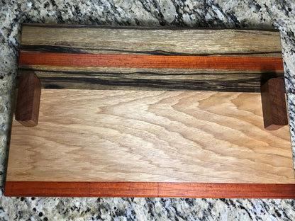 Serving Tray with Four Woods