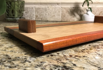 Serving Tray with Four Woods