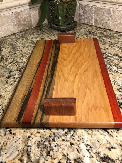 Serving Tray with Four Woods