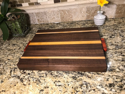 Sleek Walnut & Beech Wood Cutting Board