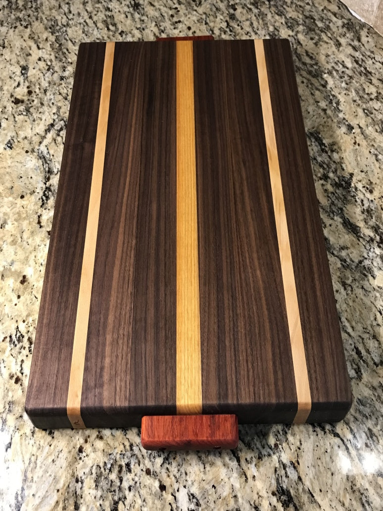 Sleek Walnut & Beech Wood Cutting Board