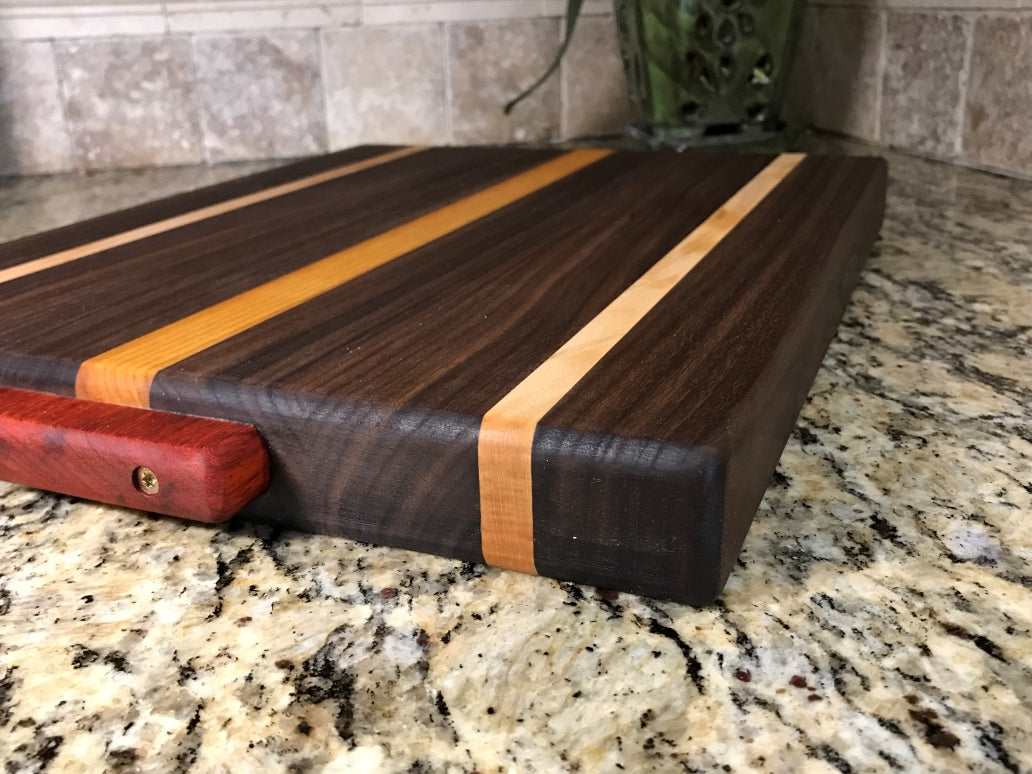 Sleek Walnut & Beech Wood Cutting Board