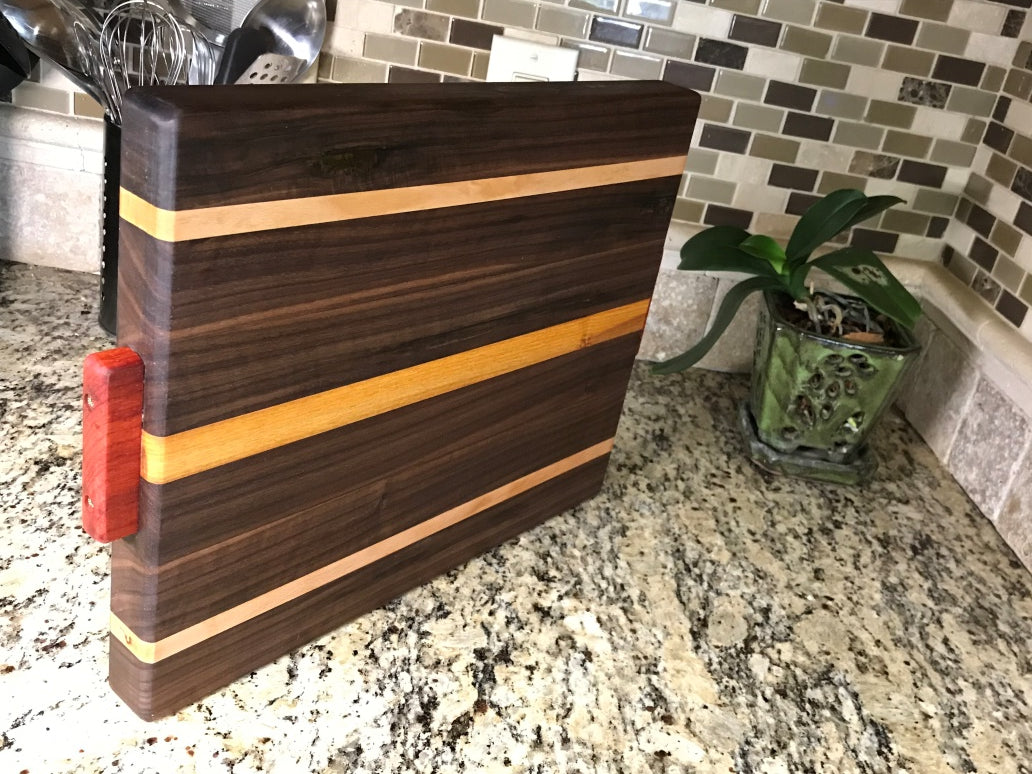 Sleek Walnut & Beech Wood Cutting Board