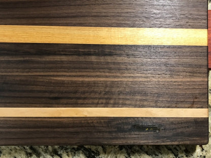 Sleek Walnut & Beech Wood Cutting Board