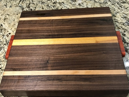 Sleek Walnut & Beech Wood Cutting Board