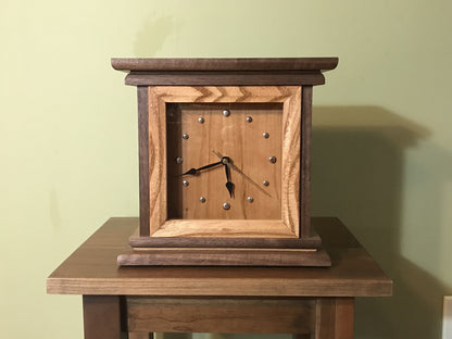 Walnut, Cherry & Locust Mantle Clock