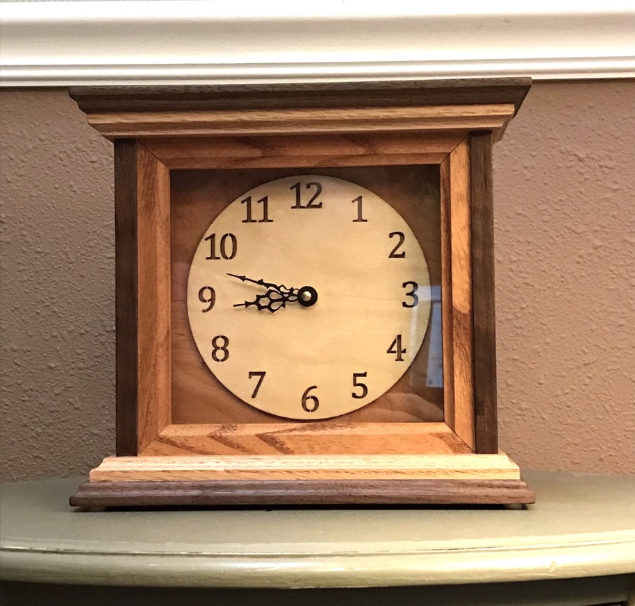 Walnut, Cherry & Locust Mantle Clock