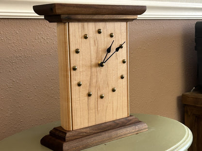 Narrow Maple Mantel Clock