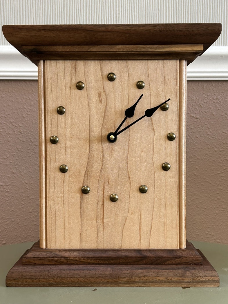 Narrow Maple Mantel Clock