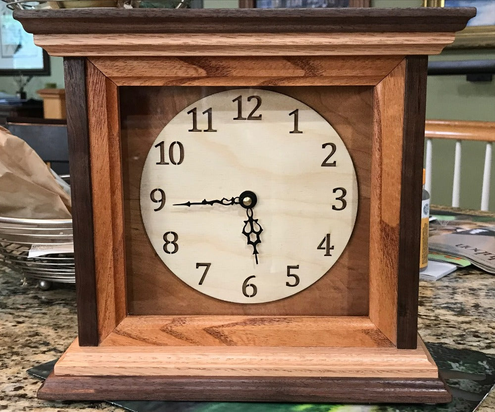 Walnut, Cherry & Locust Mantle Clock