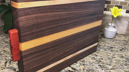 Sleek Walnut & Beech Wood Cutting Board